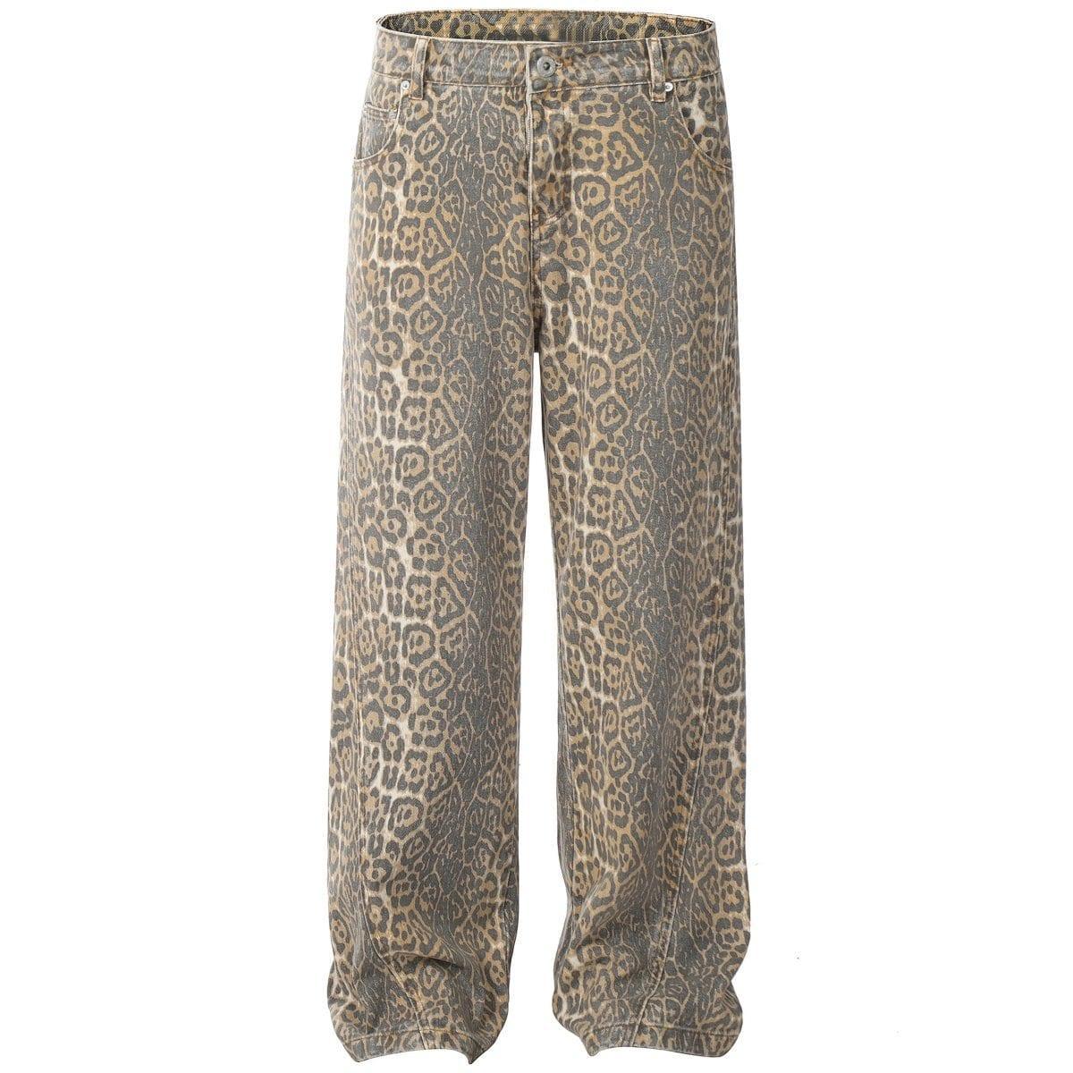 Tntwear® Faded Leopard Print Loose Jeans - tntwear1