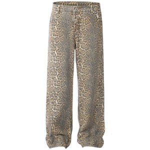 Tntwear® Faded Leopard Print Loose Jeans - tntwear1