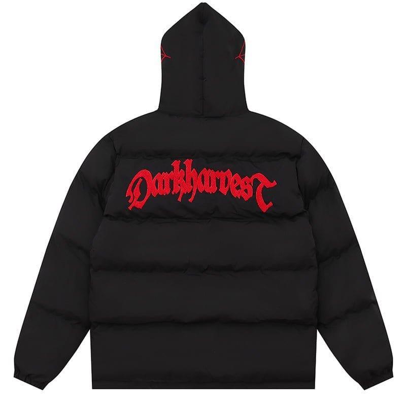 Tntwear® Hooded Puffer Winter Coat Spider Web - tntwear1