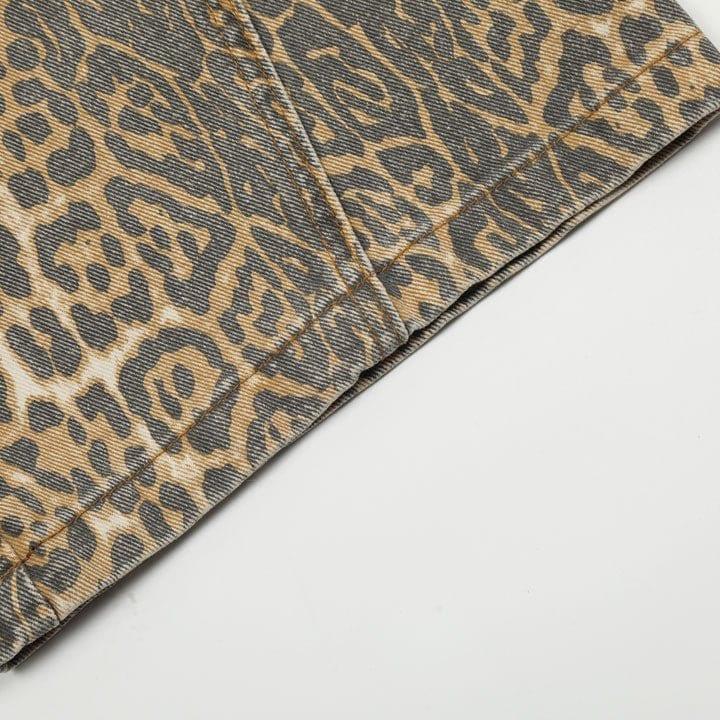 Tntwear® Faded Leopard Print Loose Jeans - tntwear1
