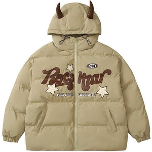 Tntwear® Star Puffer Winter Coat with Horn - tntwear1