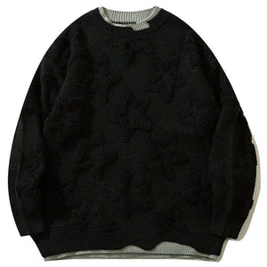 Tntwear Unique Knitted Sweater Flocked Star - tntwear1