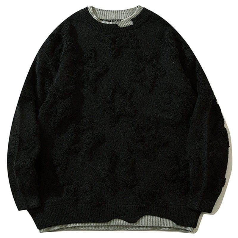 Tntwear Unique Knitted Sweater Flocked Star - tntwear1