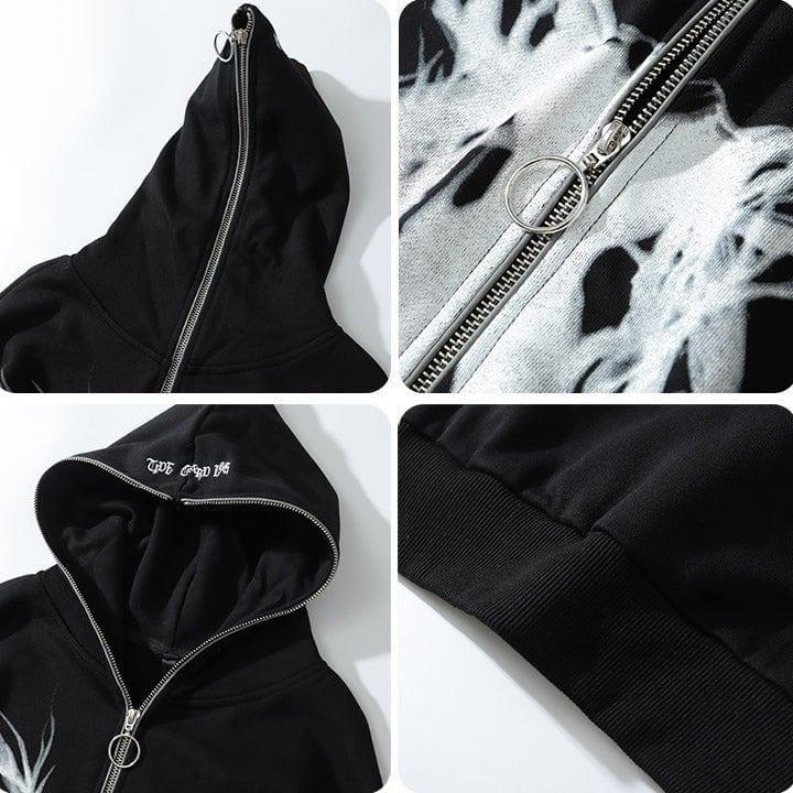 Tntwear® Gothic Black Full Zip Graphic Hoodie - tntwear1