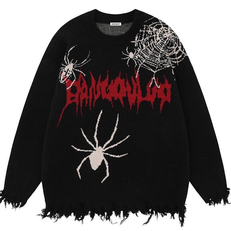 Tntwear® Gothic Style Spider Knit Sweater - tntwear1