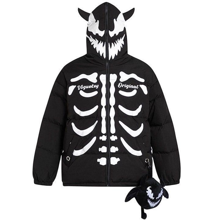 Tntwear® Skeleton Puffer Jacket with Devil Bag - tntwear1