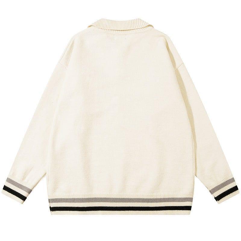 Tntwear® Preppy Style Knit Sweater Tie Neck - tntwear1