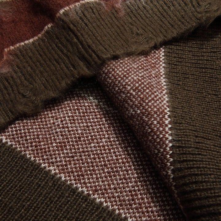 Tntwear® Ripped Striped Knit Sweater Star - tntwear1