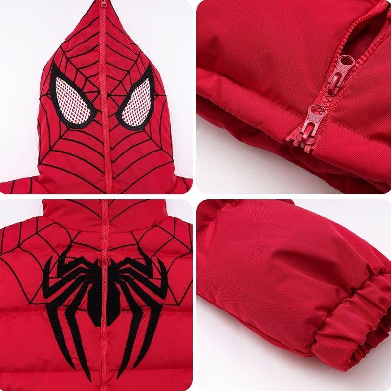 Tntwear® Hooded Puffer Winter Coat Spider Web - tntwear1