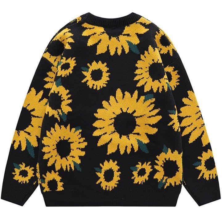 Tntwear® Fall Knit Sweater Flocked Sunflower - tntwear1