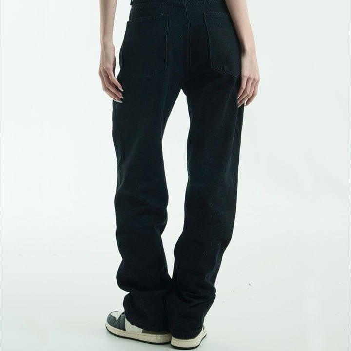 Tntwear® Black Jeans Spider Web Print - tntwear1