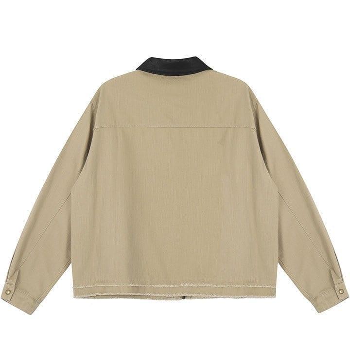 Tntwear® Solid Utility Patchwork Jacket - tntwear1