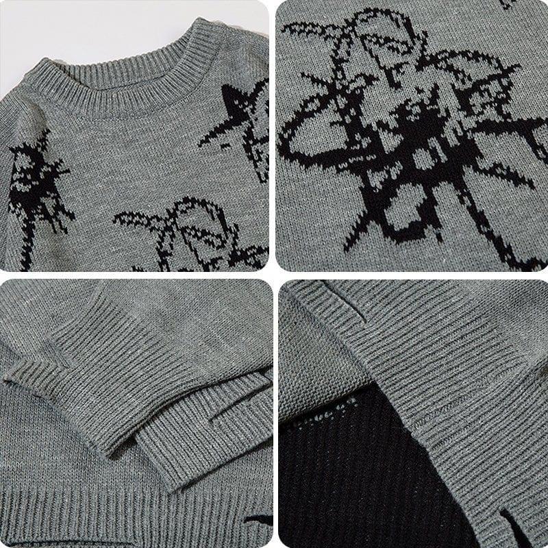 Tntwear® Oversize Knit Sweater Star Pattern - tntwear1