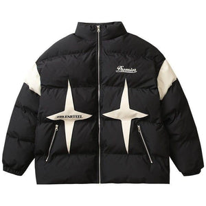Tntwear® Thicken Winter Coat Color Block Star - tntwear1