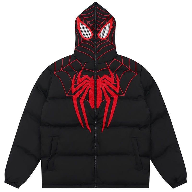 Tntwear® Hooded Puffer Winter Coat Spider Web - tntwear1