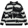 Tntwear® Fuzzy Striped Knit Sweater Star - tntwear1
