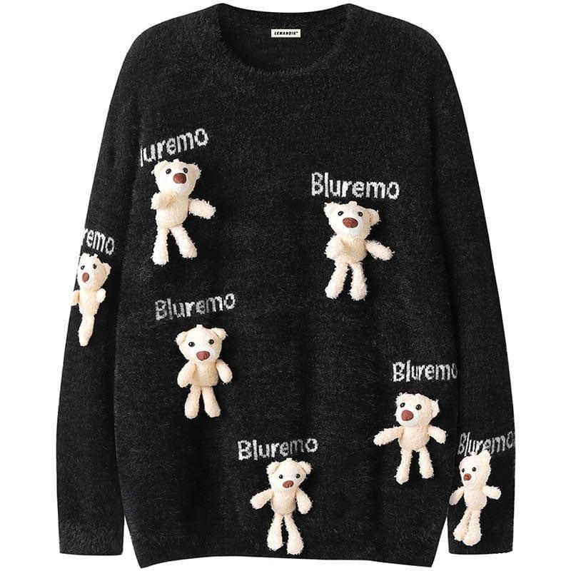 Tntwear® Mohair Knit Sweater with Bear - tntwear1