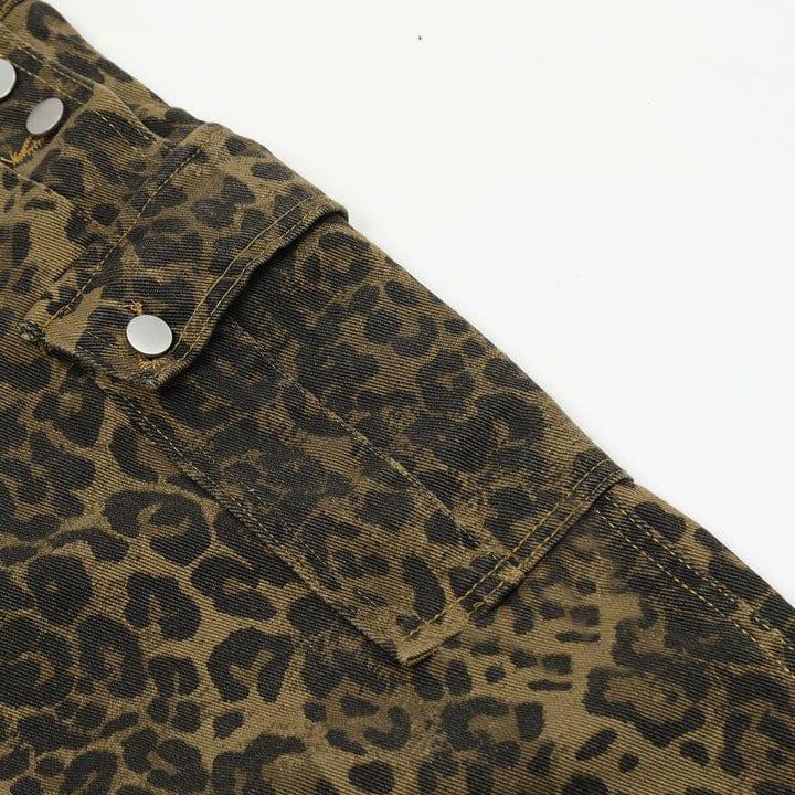 Tntwear® Leopard Patchwork Jeans Overall - tntwear1