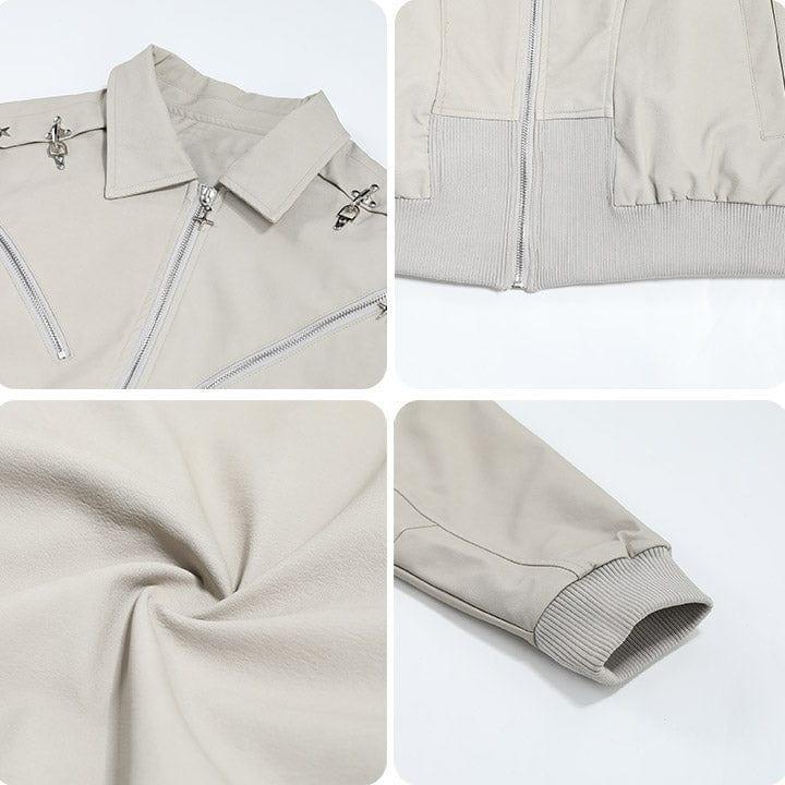 Tntwear® Faux Leather Zipper Jacket Star - tntwear1