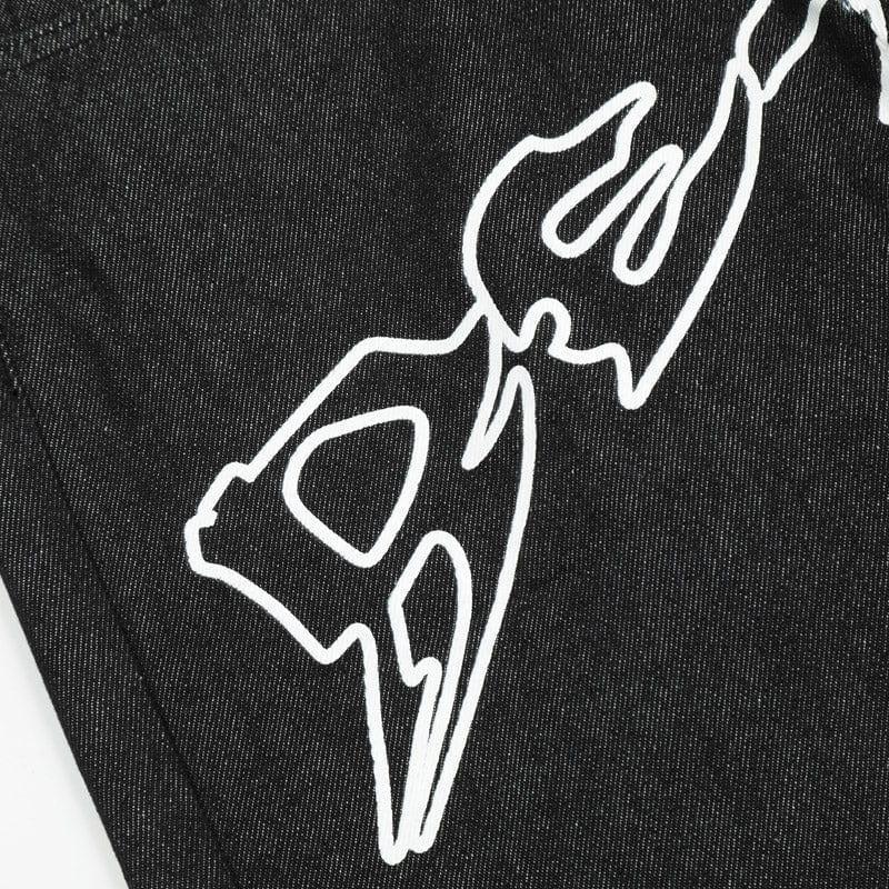 Tntwear® Gothic Black Jeans Star Print - tntwear1
