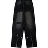 Tntwear® Ripped Washed Jeans with Zipper Hem - tntwear1