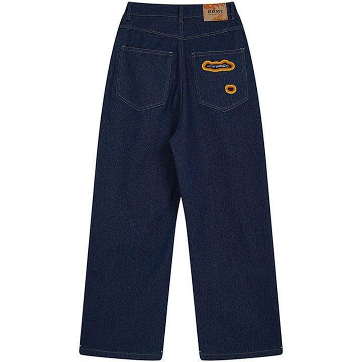 Tntwear® Baggy Straight Leg Jeans Flame - tntwear1