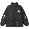 Tntwear® PU Leather Puffer Jacket Cross - tntwear1