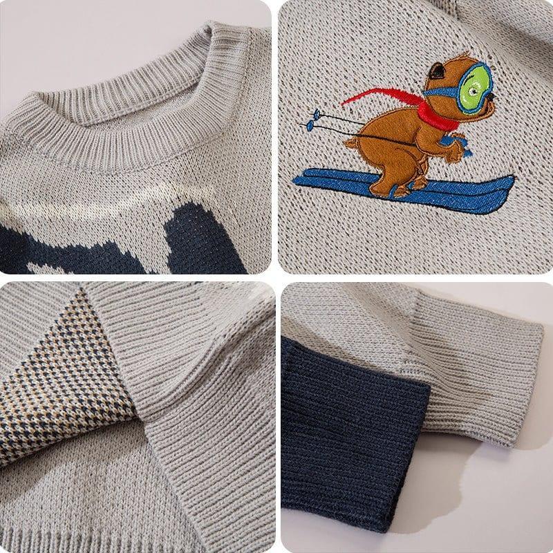 Tntwear® Retro Knit Sweater Ski Bear - tntwear1