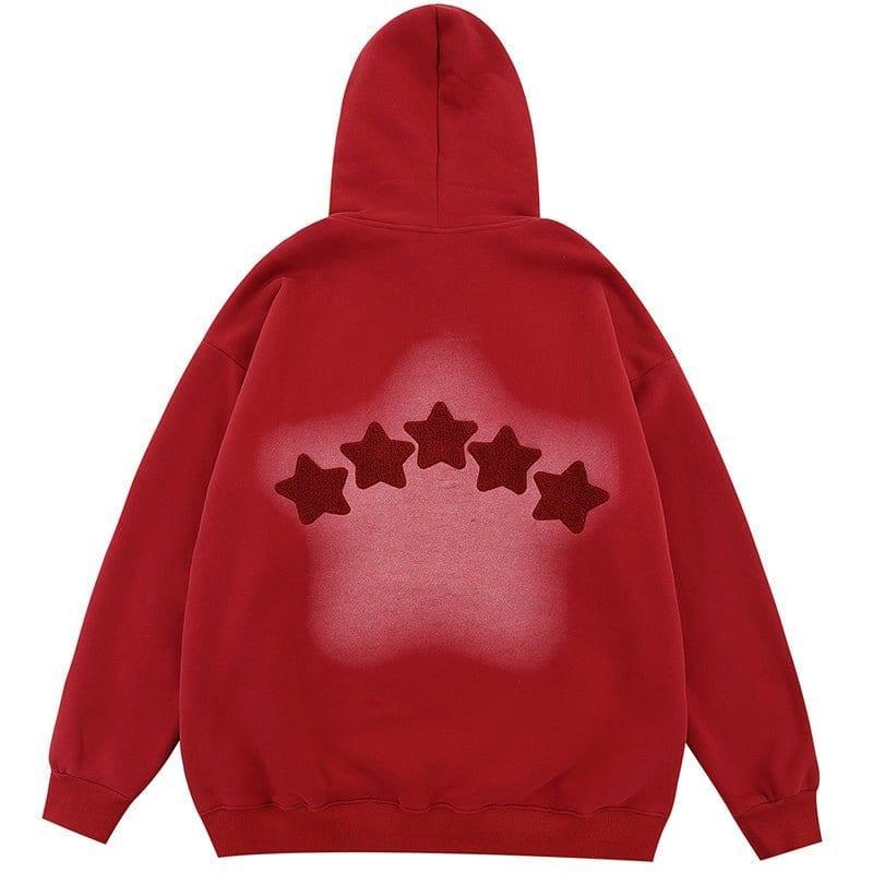 Tntwear® Stylish Fleece Hoodie Star Print - tntwear1