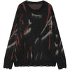 Tntwear® Distressed Jacquard Sweater Color Block - tntwear1