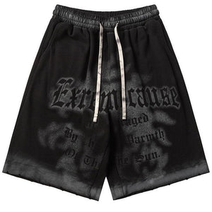 Tntwear® Distressed Tie-Dye Letter Shorts - tntwear1