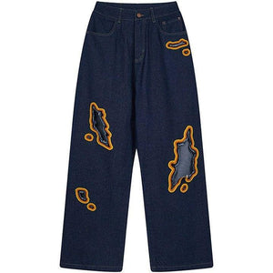 Tntwear® Baggy Straight Leg Jeans Flame - tntwear1