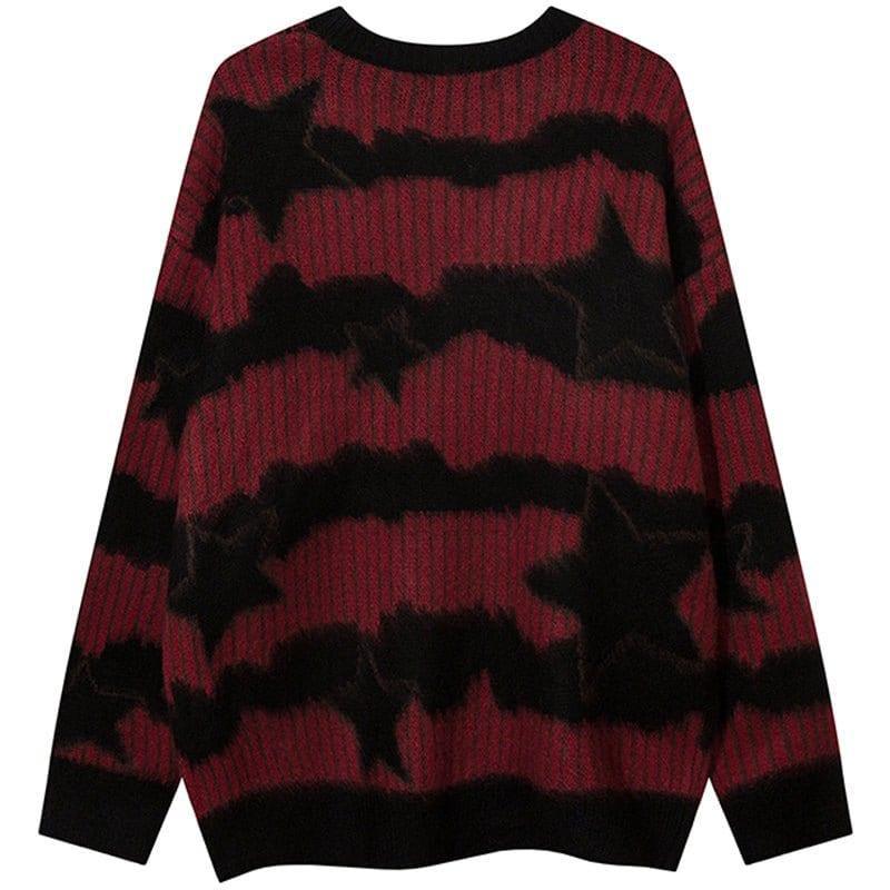Tntwear® Cozy Mohair Knit Sweater with Chunky Star - tntwear1