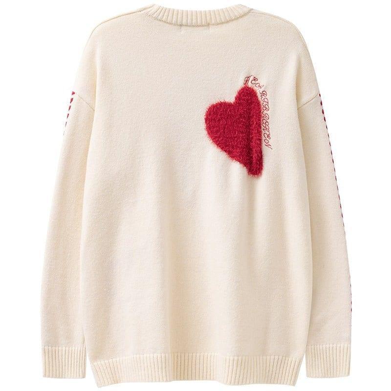 Tntwear® Cozy Knit Sweater Flocked Heart - tntwear1