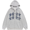 Tntwear® Fall Zipper Hoodie Denim Stars Patch - tntwear1
