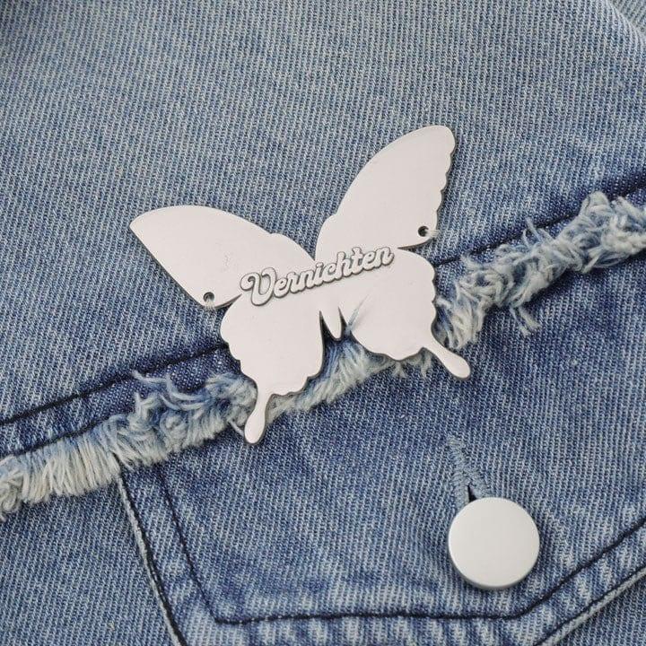 Tntwear® Butterfly Patchwork Denim Jacket - tntwear1