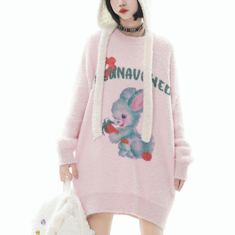 Tntwear® Fluffy Knit Sweater Rabbit - tntwear1