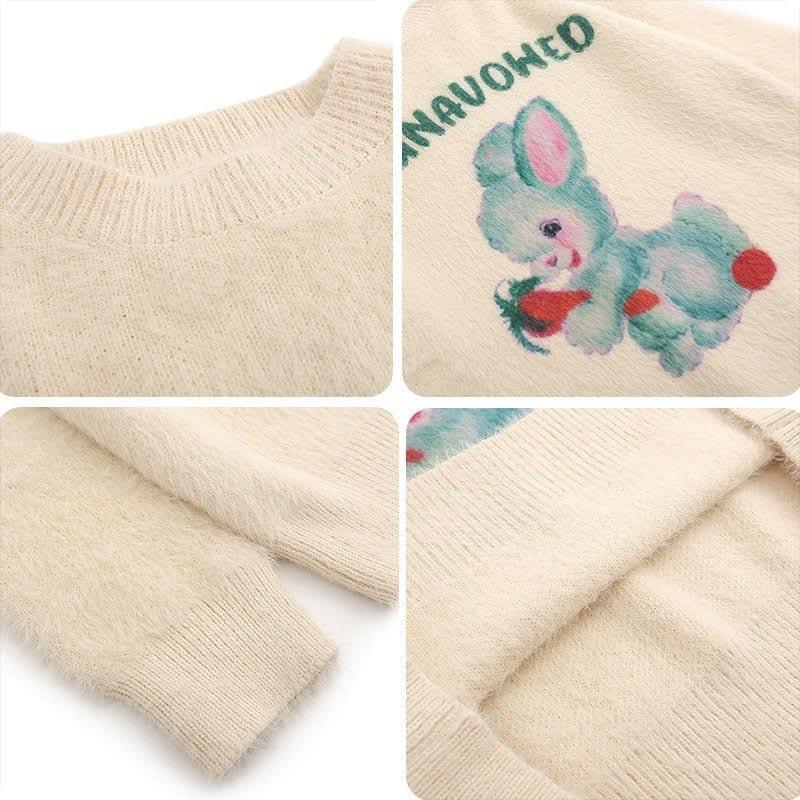 Tntwear® Fluffy Knit Sweater Rabbit - tntwear1
