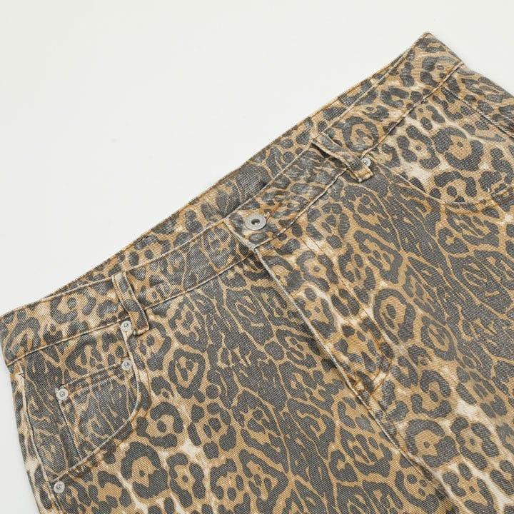 Tntwear® Faded Leopard Print Loose Jeans - tntwear1