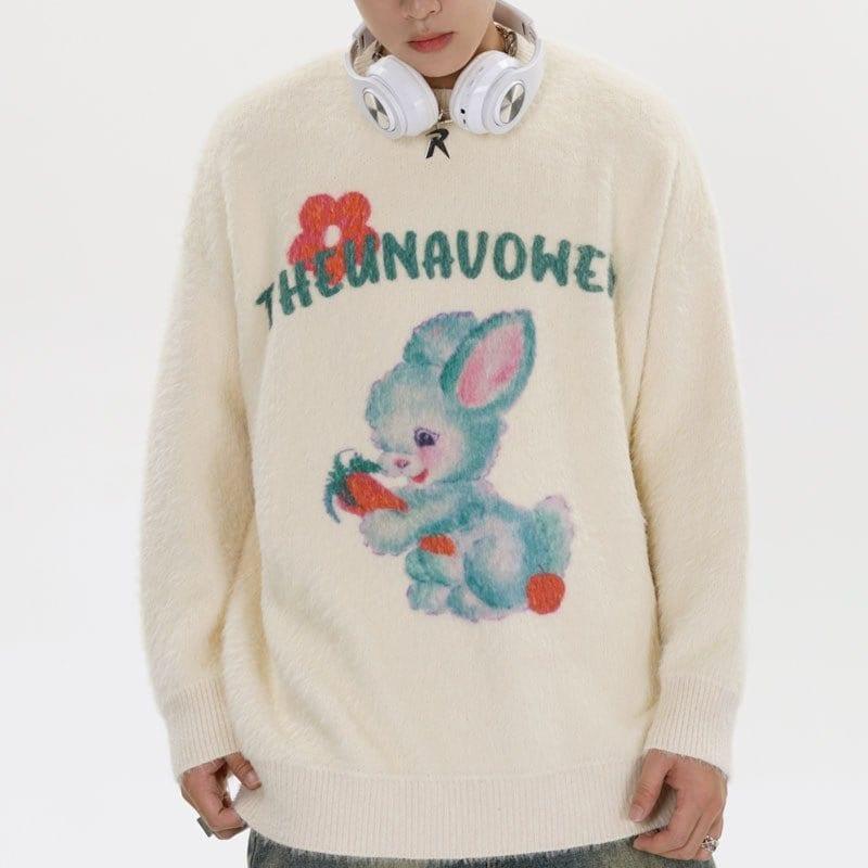 Tntwear® Fluffy Knit Sweater Rabbit - tntwear1