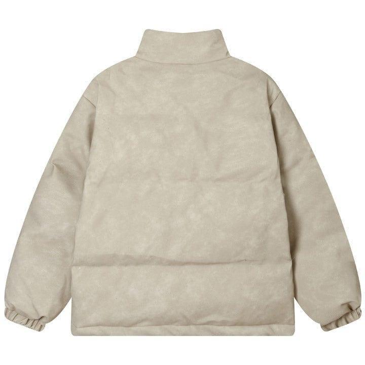 Tntwear® PU Leather Puffer Jacket Cross - tntwear1
