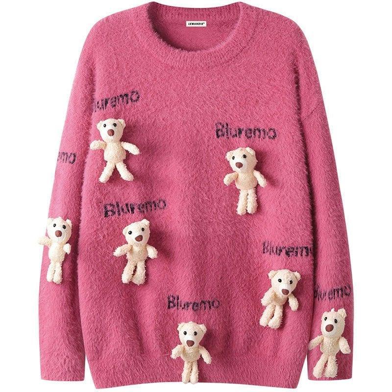 Tntwear® Mohair Knit Sweater with Bear - tntwear1