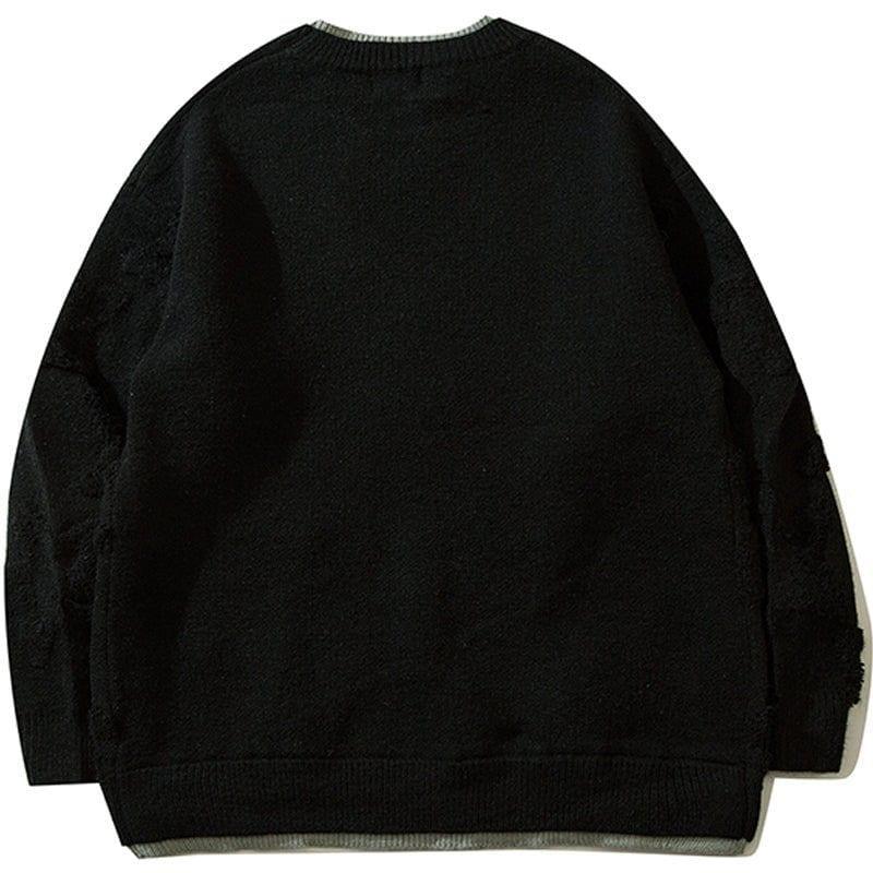 Tntwear Unique Knitted Sweater Flocked Star - tntwear1