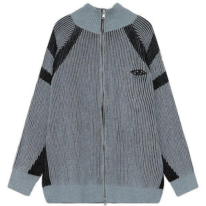 Tntwear® Chunky Striped Knit Cardigan Sweater - tntwear1