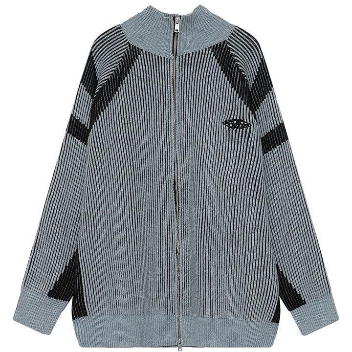Tntwear® Chunky Striped Knit Cardigan Sweater - tntwear1