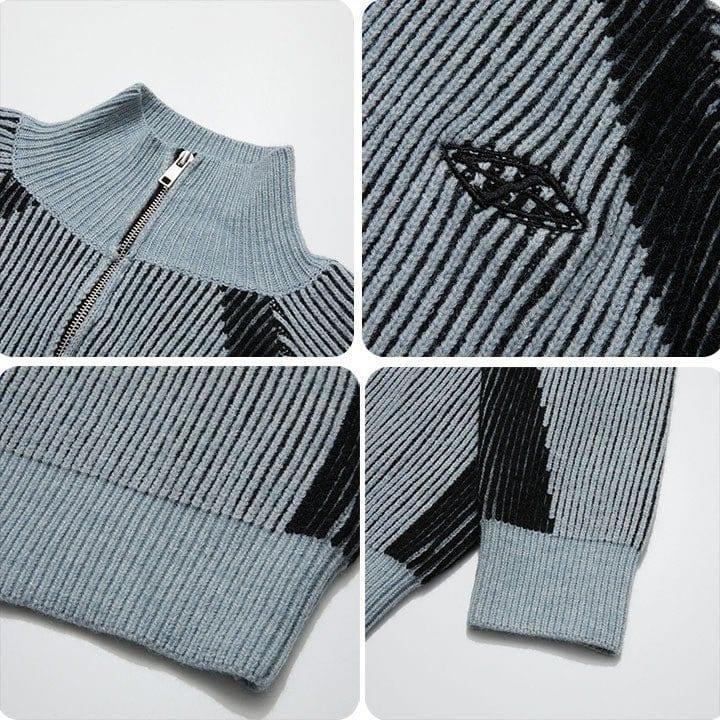 Tntwear® Chunky Striped Knit Cardigan Sweater - tntwear1