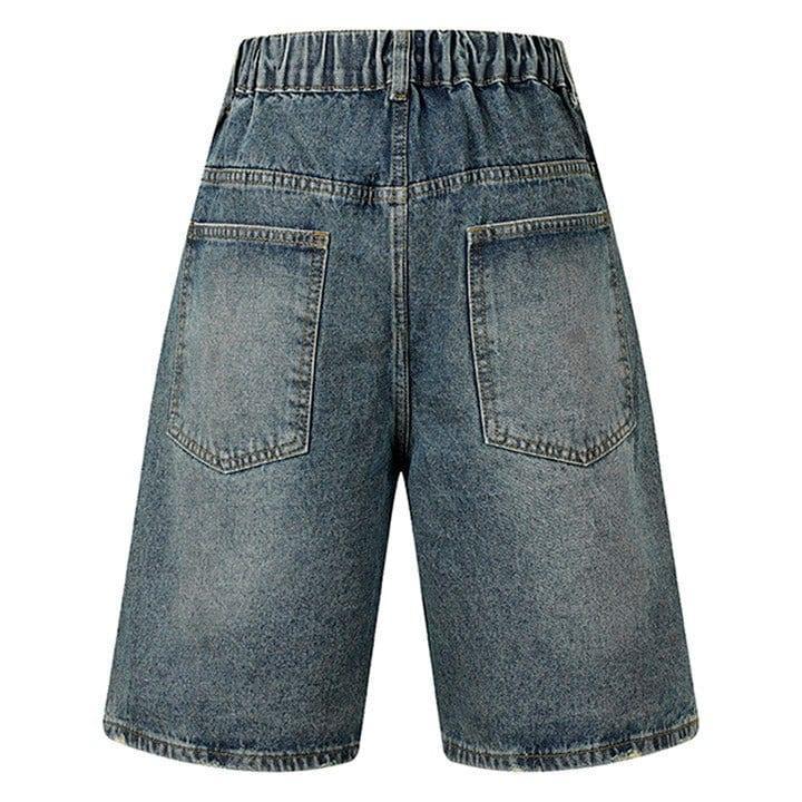 Tntwear® Spider Web Embroidered Denim Shorts - tntwear1
