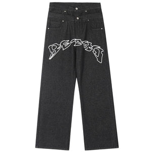 Tntwear® Gothic Black Jeans Star Print - tntwear1