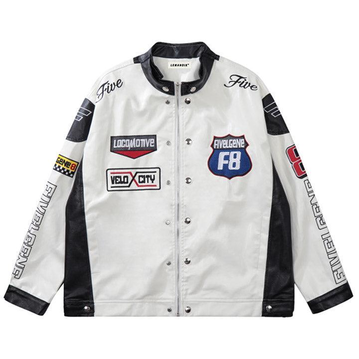 Tntwear® Motorcycle PU Leather Racing Jacket - tntwear1