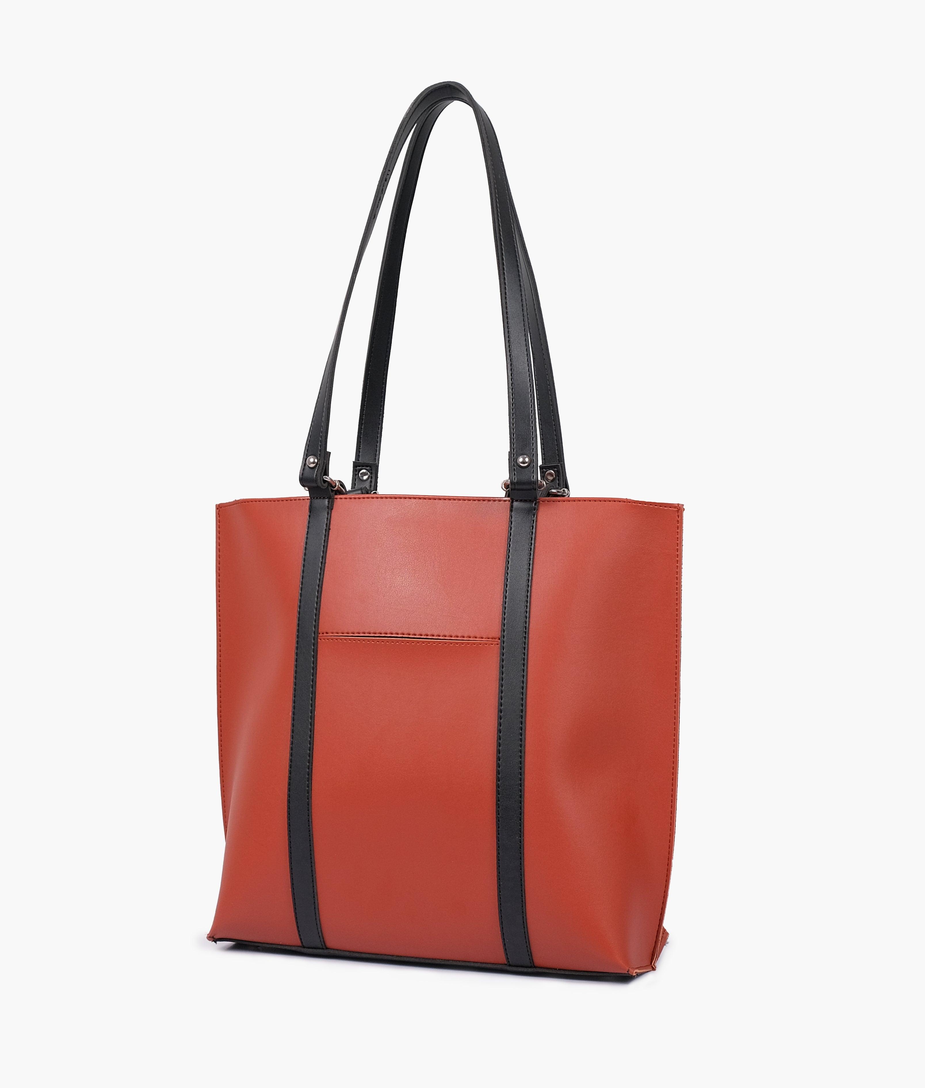 Rust and black double-handle tote bag - tntwear1